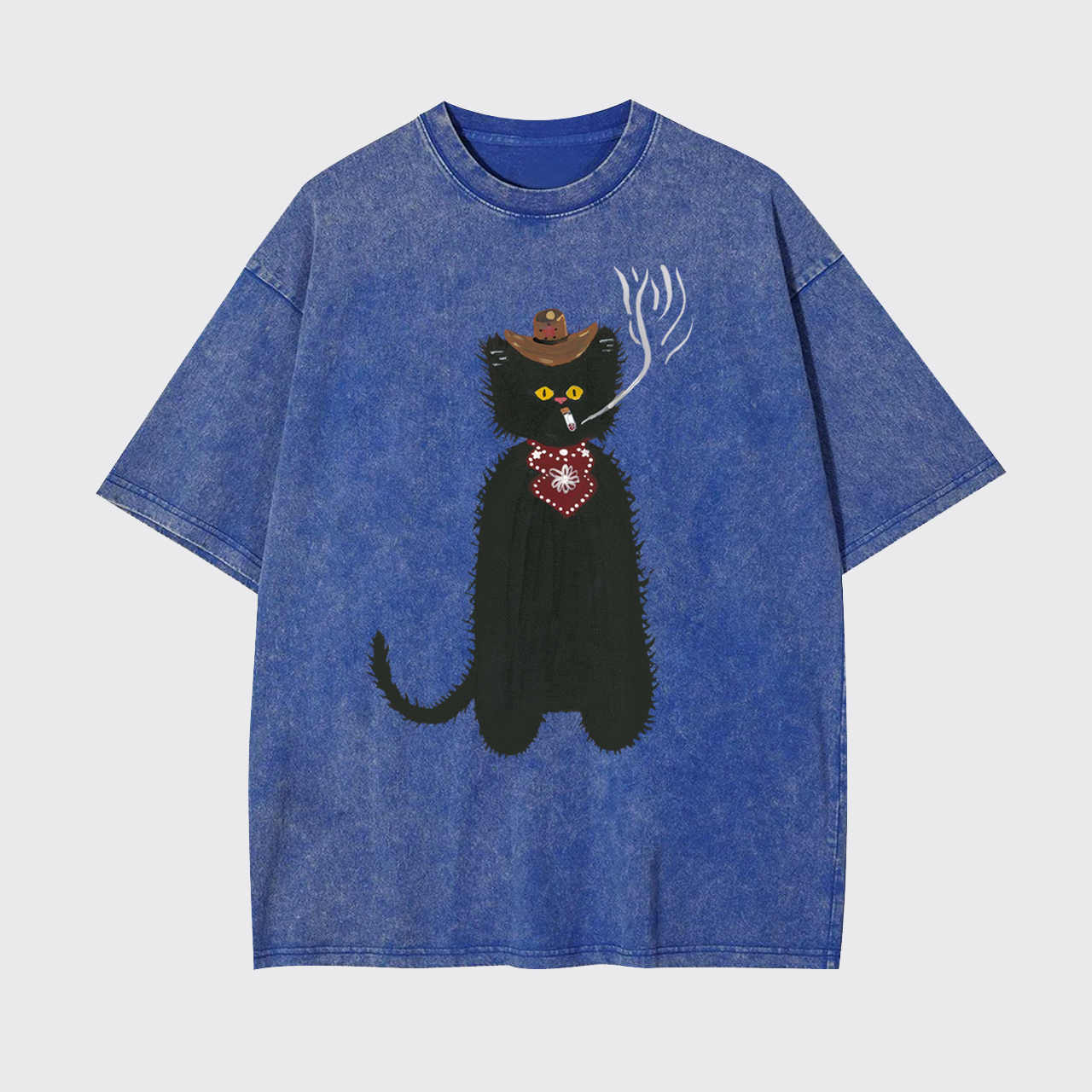 Cat Cowboy Smoking Garment-dye Tees