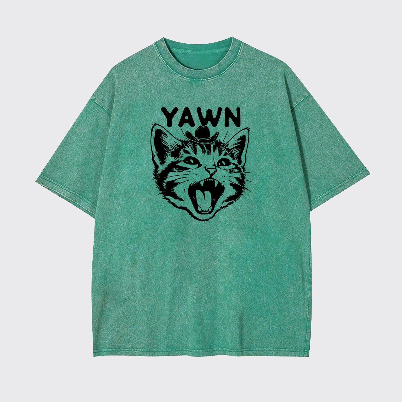 Yawn Retro Kitten Garment-dye Tees