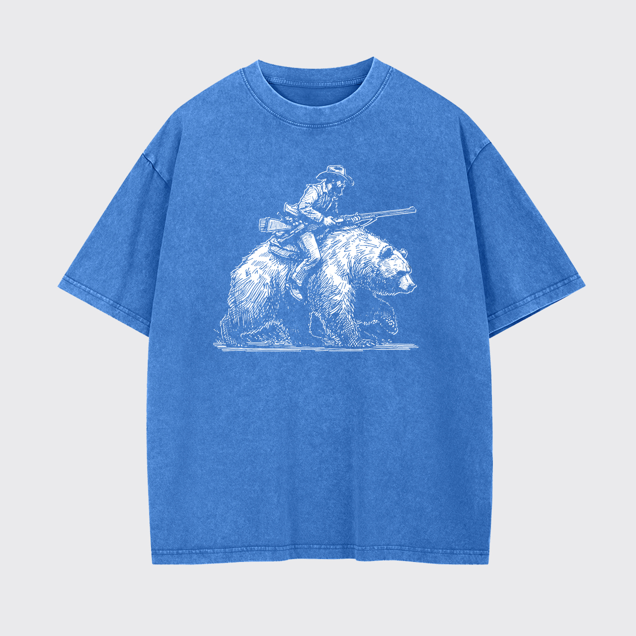 Cowboy Riding A Bear Garment-dye Tees