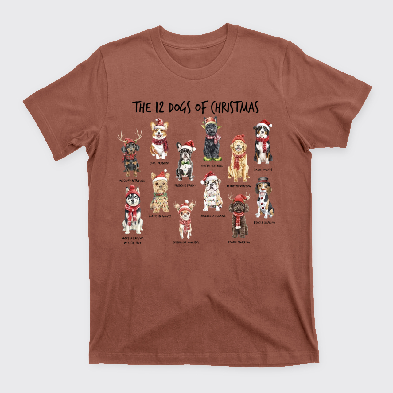 Retro 12 Dogs of Christmas T-Shirts