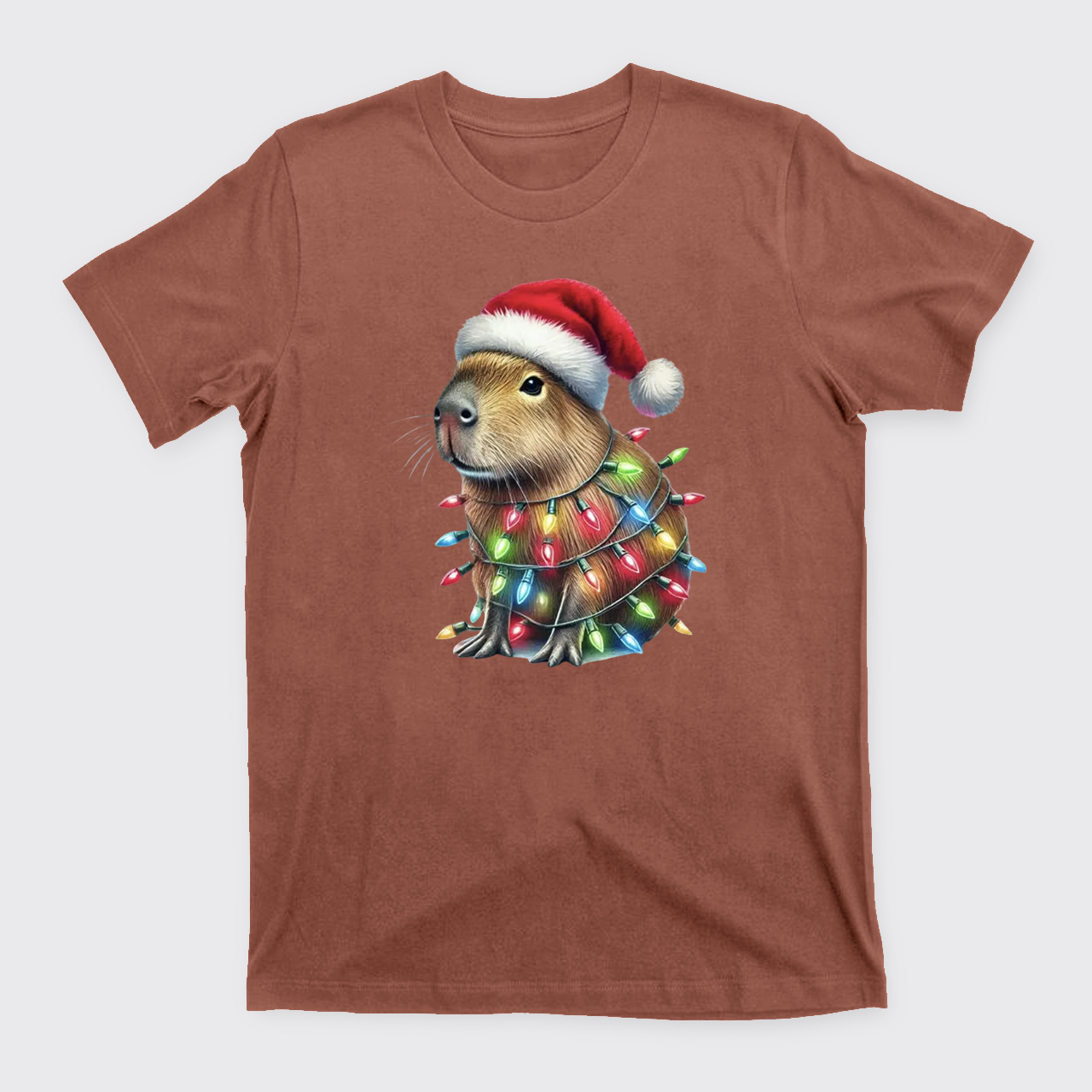 Capybara Christmas Lights T-Shirts