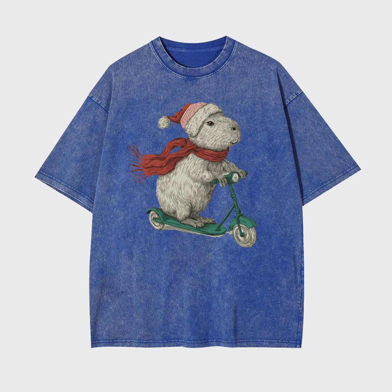 Christmas Capybara Funny Holiday Garment-dye Tees