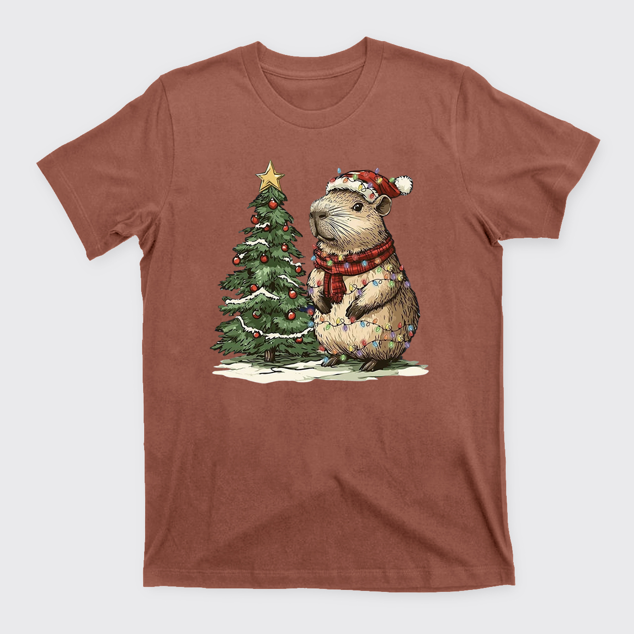 Capybara Christmas Tree T-Shirts