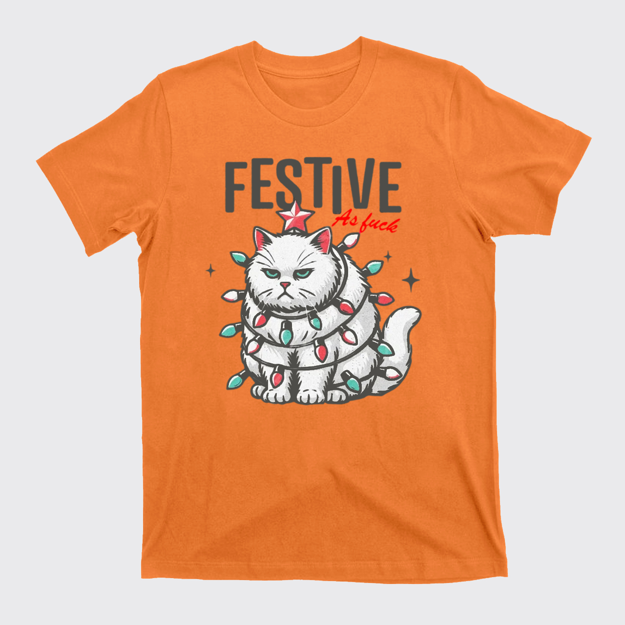 Funny Christmas Cat Sarcastic Holiday T-Shirts