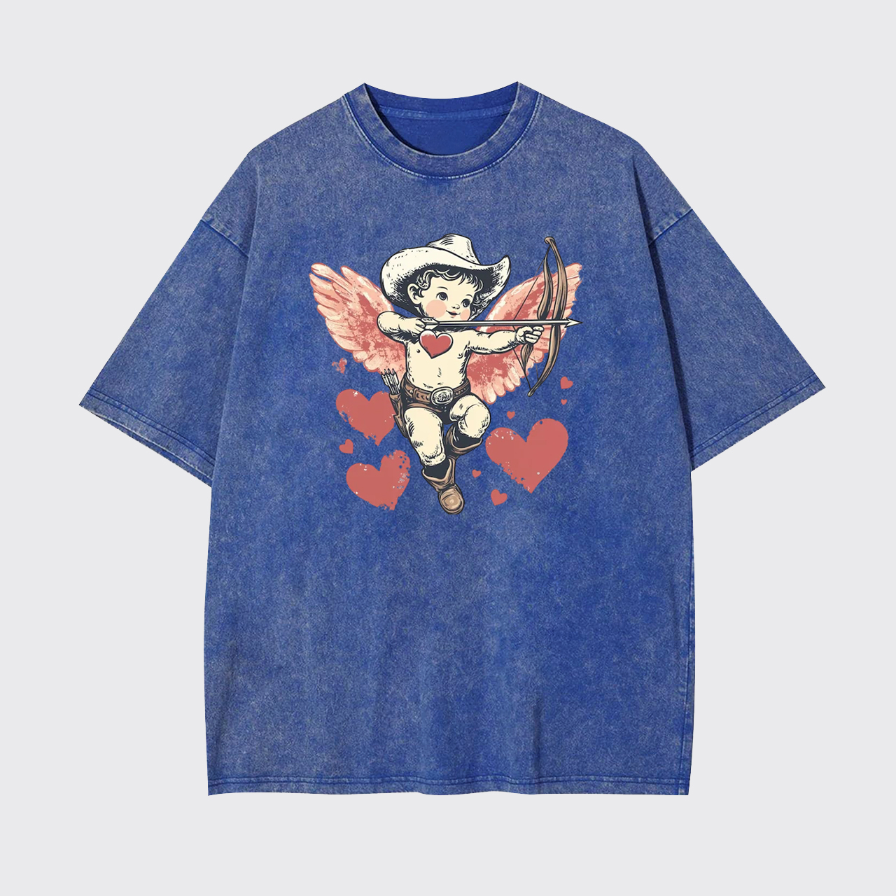 Retro Cupid Be My Valentine Garment-dye Tees