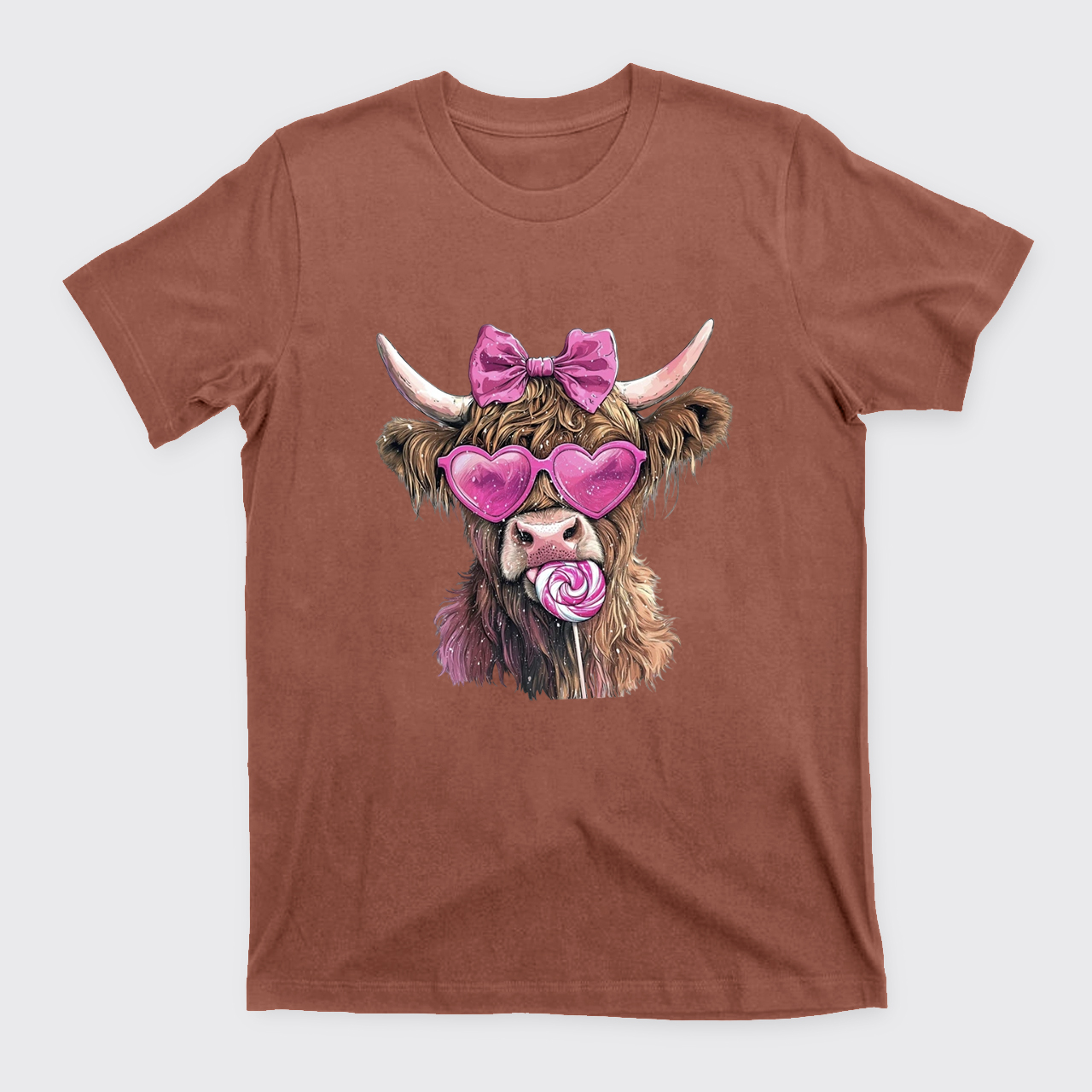 Highland Cow Valentine's Day T-Shirts