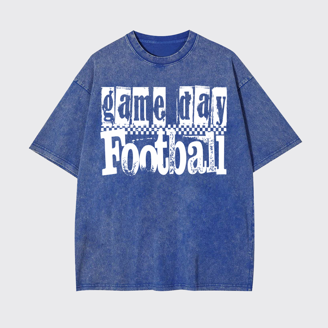 Game Day Football Retro Checkered Garment-dye Tees