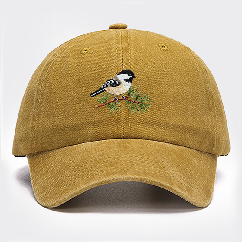 Embroidered Chickadee Baseball Cap
