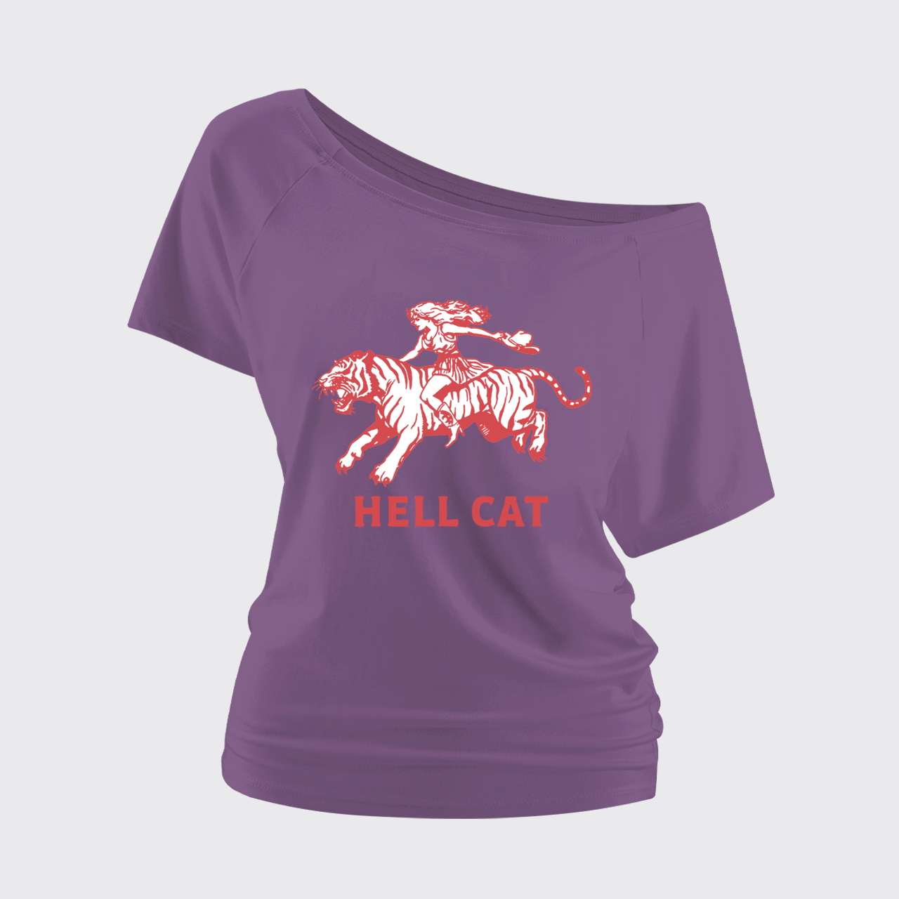 Retro Cowgirl Hell Cat Off Shoulder Top