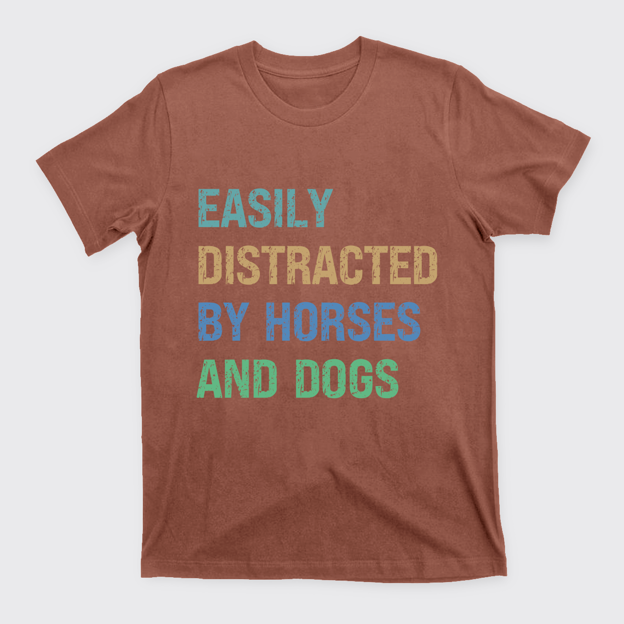 Personalized Easily Distracted by Horses And Dogs T-Shirts