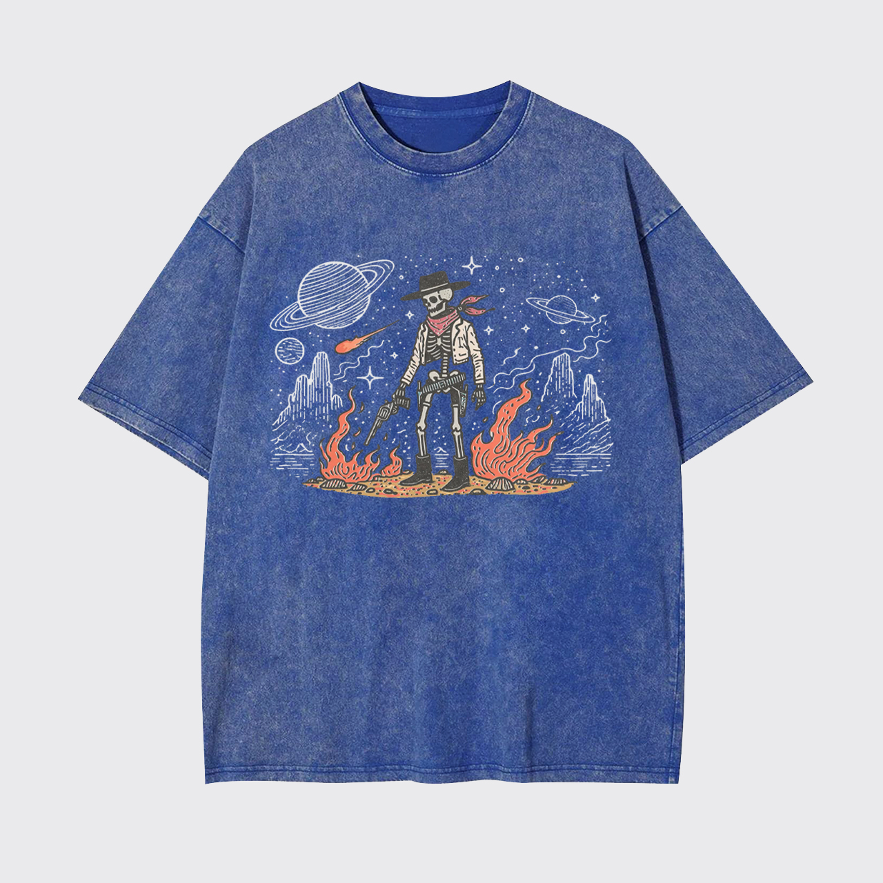 Cowboy Skeleton in Space Garment-dye Tees