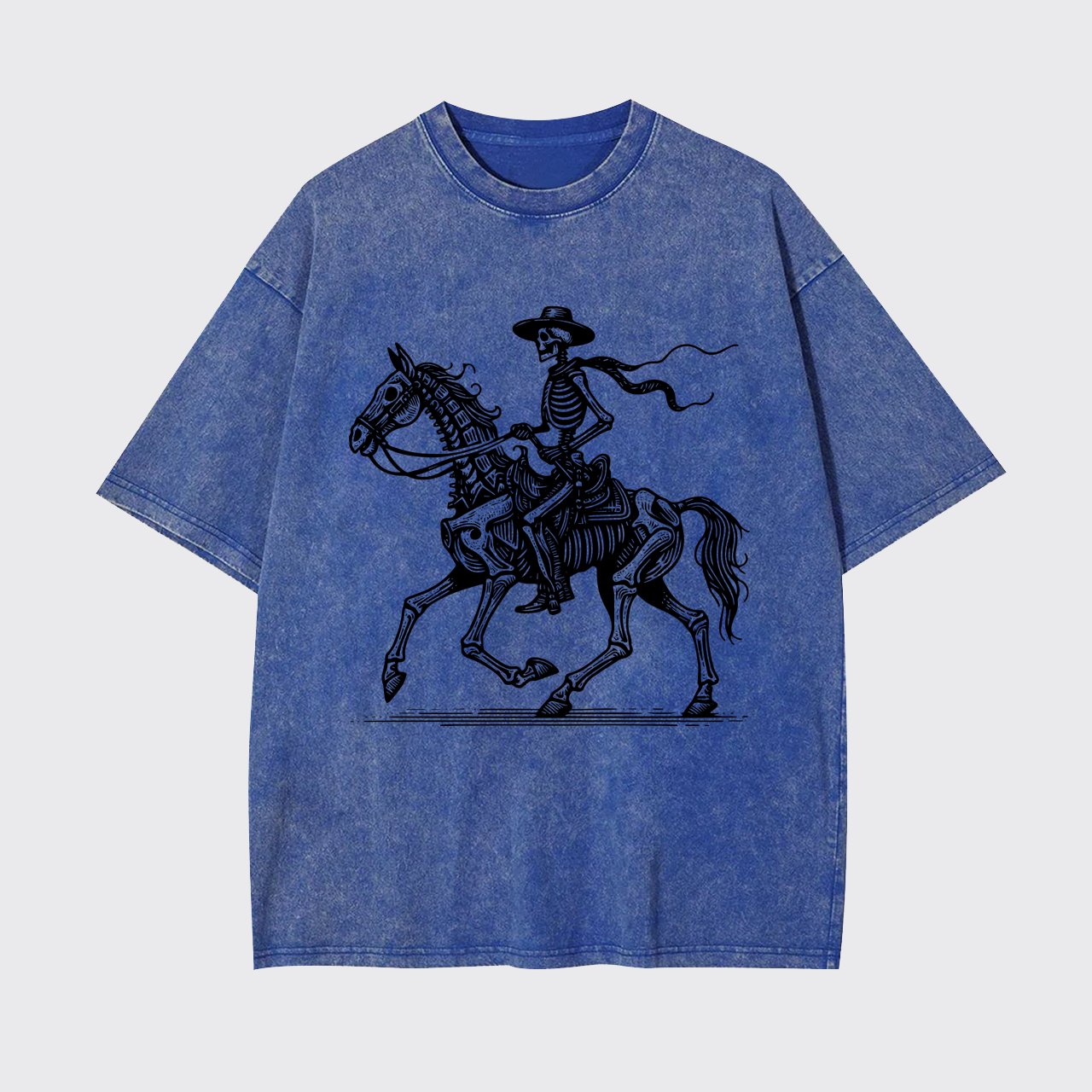 Classic Skeleton Cowboy on Horseback Garment-dye Tees