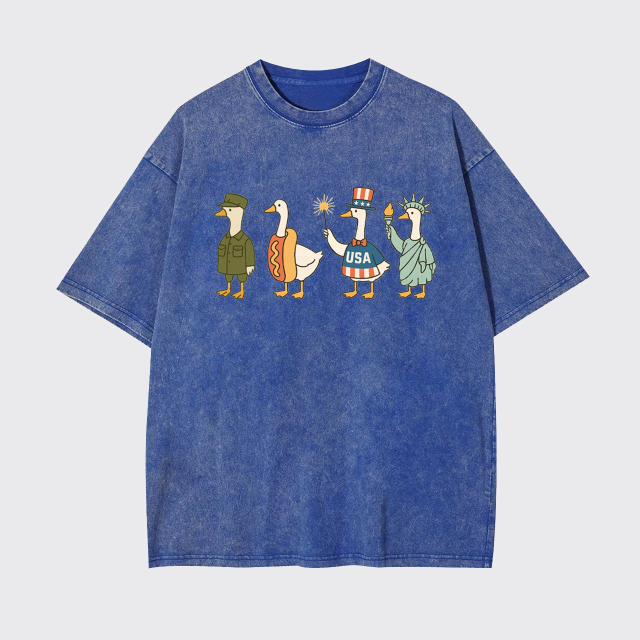 4th Of July-Patriotic Goose Garment-dye Tees