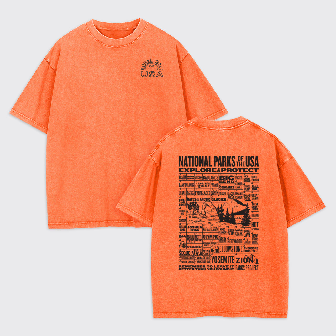 National Parks Of The USA Checklist Garment-dye Tees