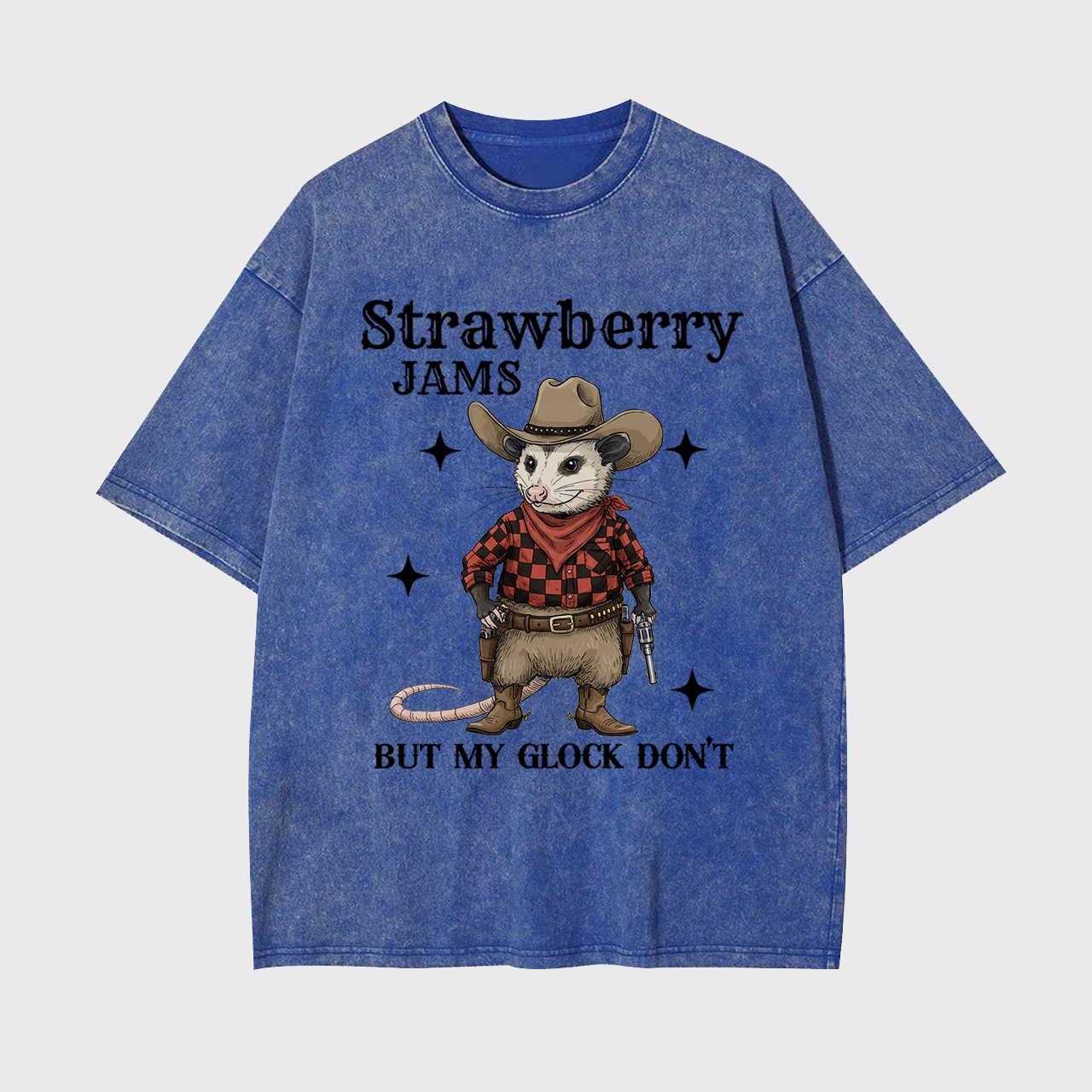 Cowboy Opossum With Gun Garment-dye Tees