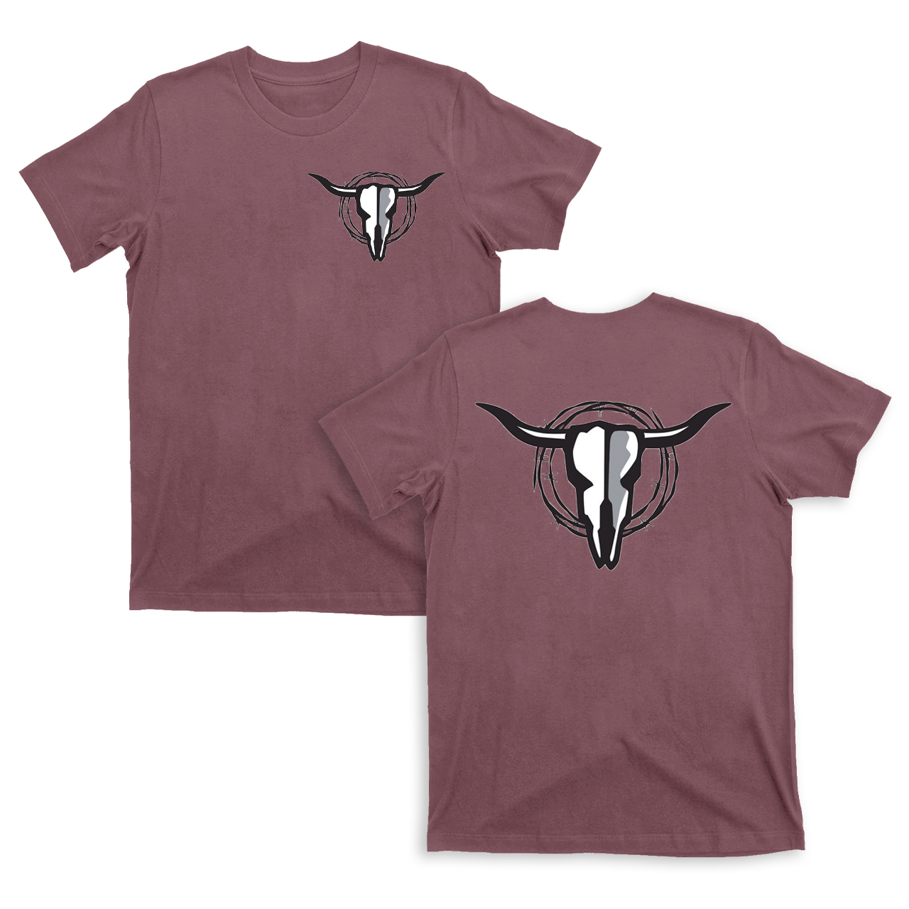 Cow Skull with Barbed Wire T-Shirts