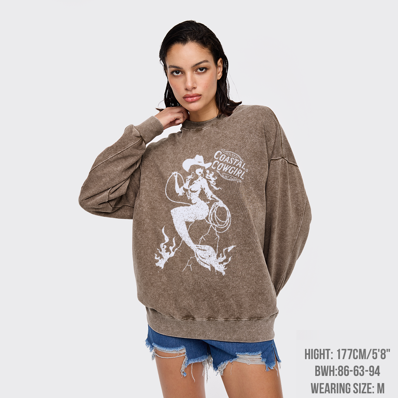 Coastal Cowgirl Mermaid Washed Sweatshirts