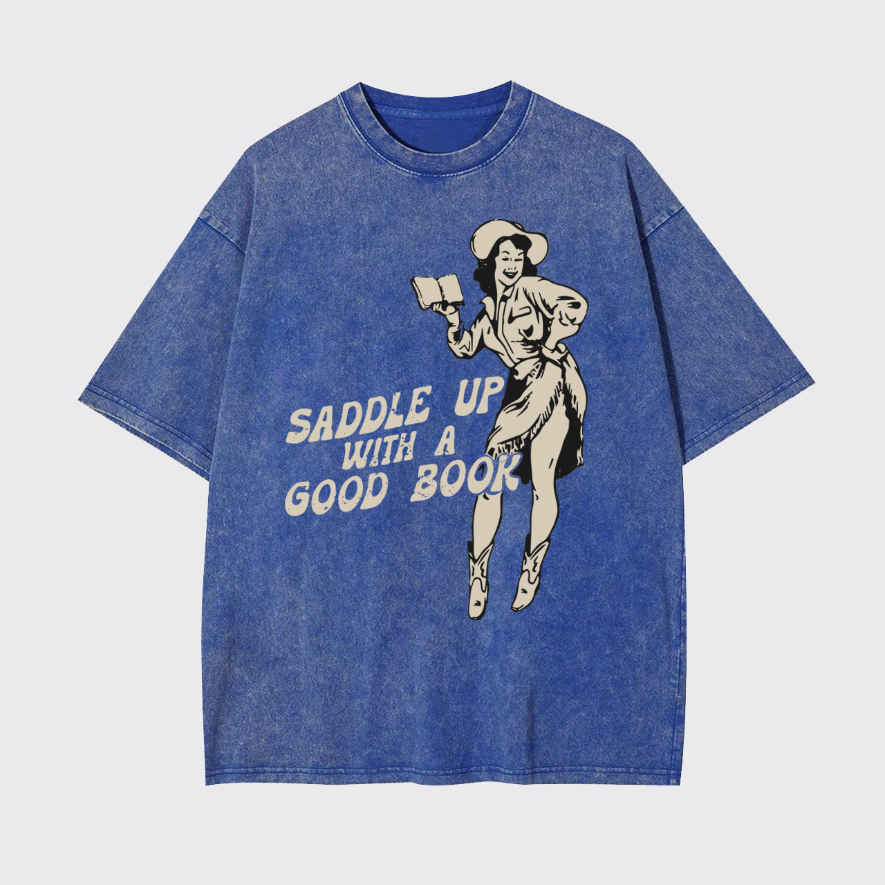 Retro Western Country Bookish Cowgirl Garment-dye Tees