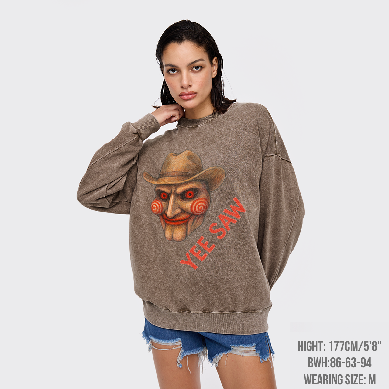 Halloween Cowgirl Movie Washed Sweatshirts