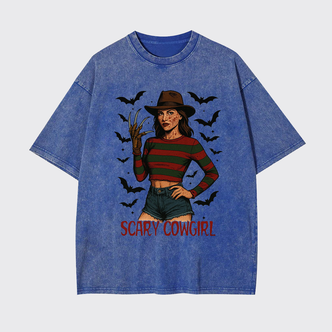 Scary Cowgirl Halloween Horror Garment-dye Tees