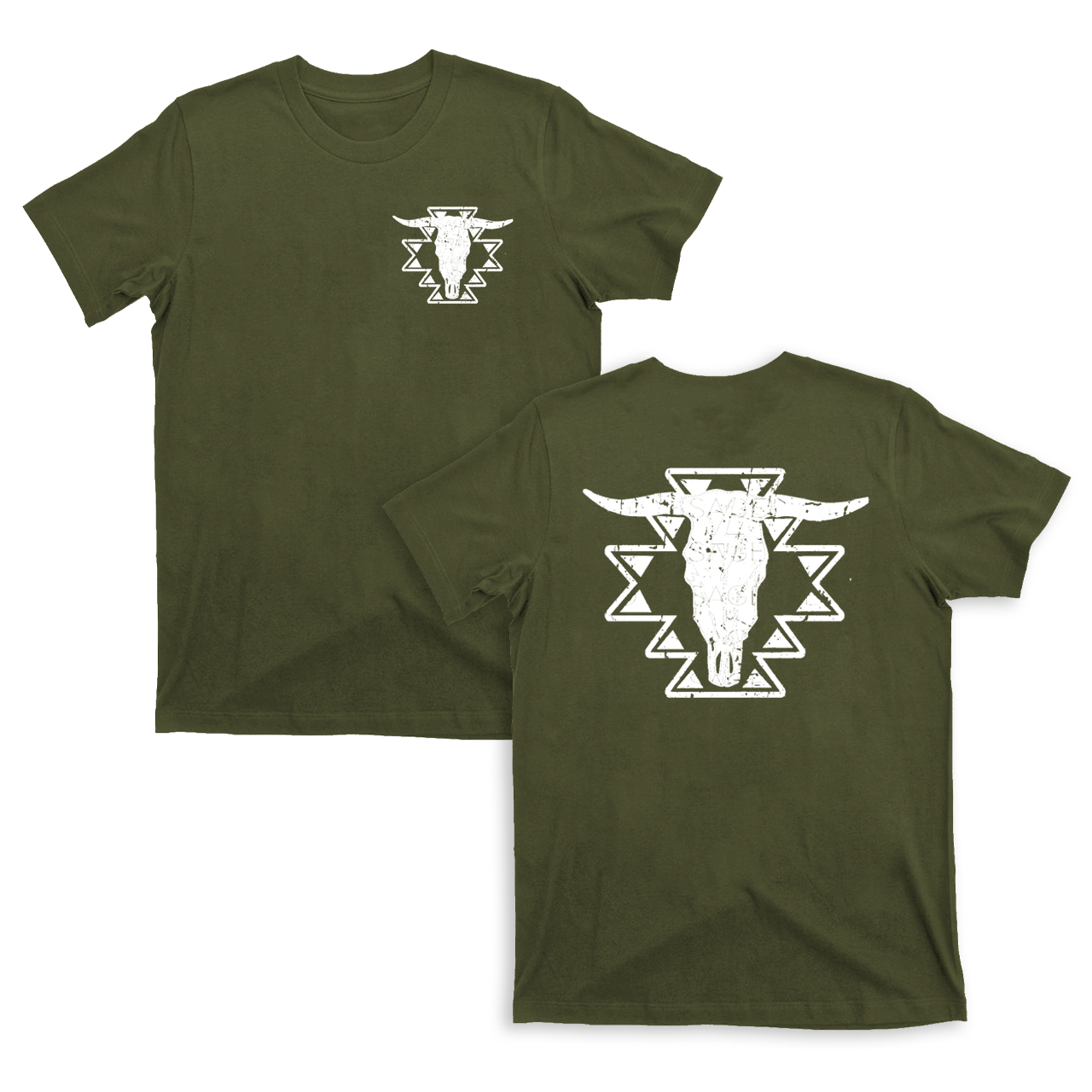 Aztec Cow Skull Lightening Longhorn T-Shirts