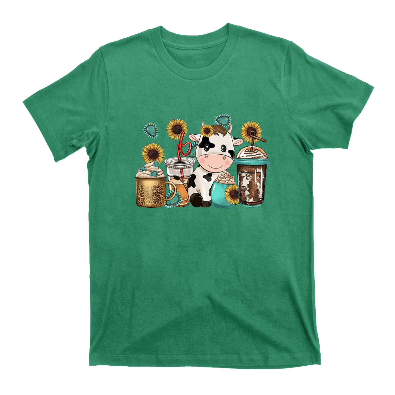 Western Cow Coffee Cups T-Shirt
