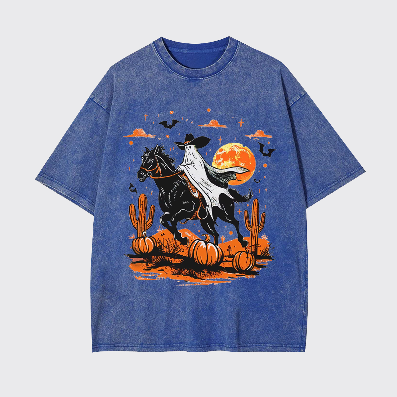 Retro Halloween Ghost Rider Garment-dye Tees