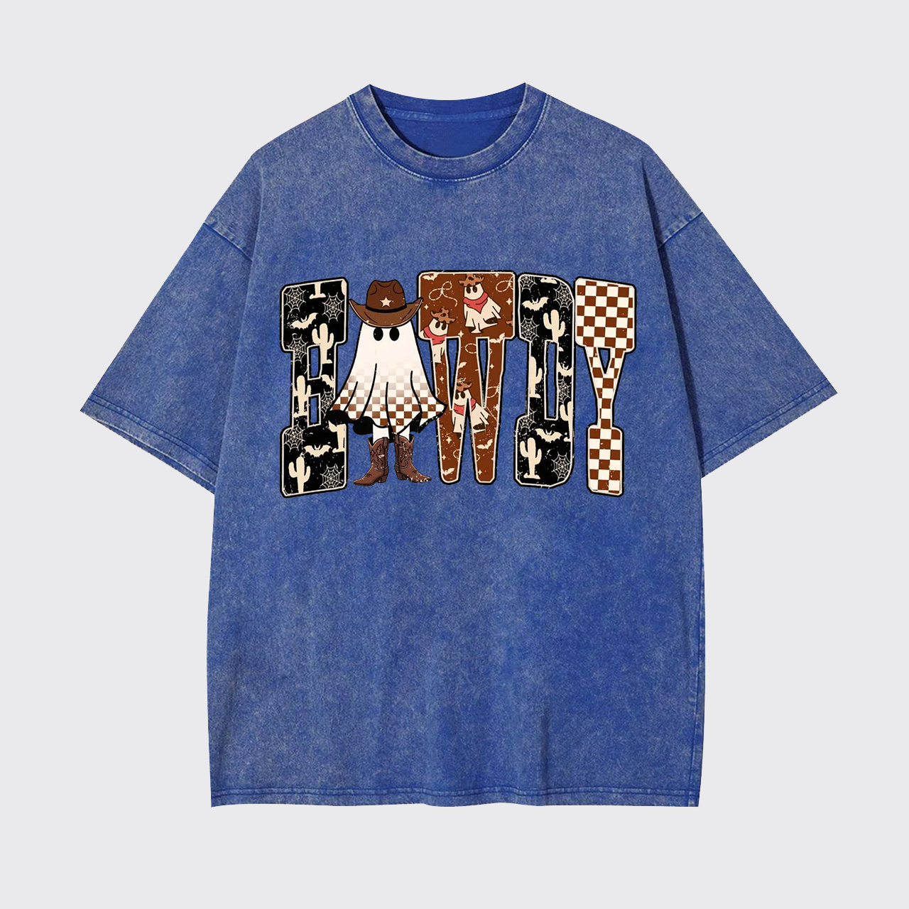 Howdy Western Halloween Ghost Garment-dye Tees