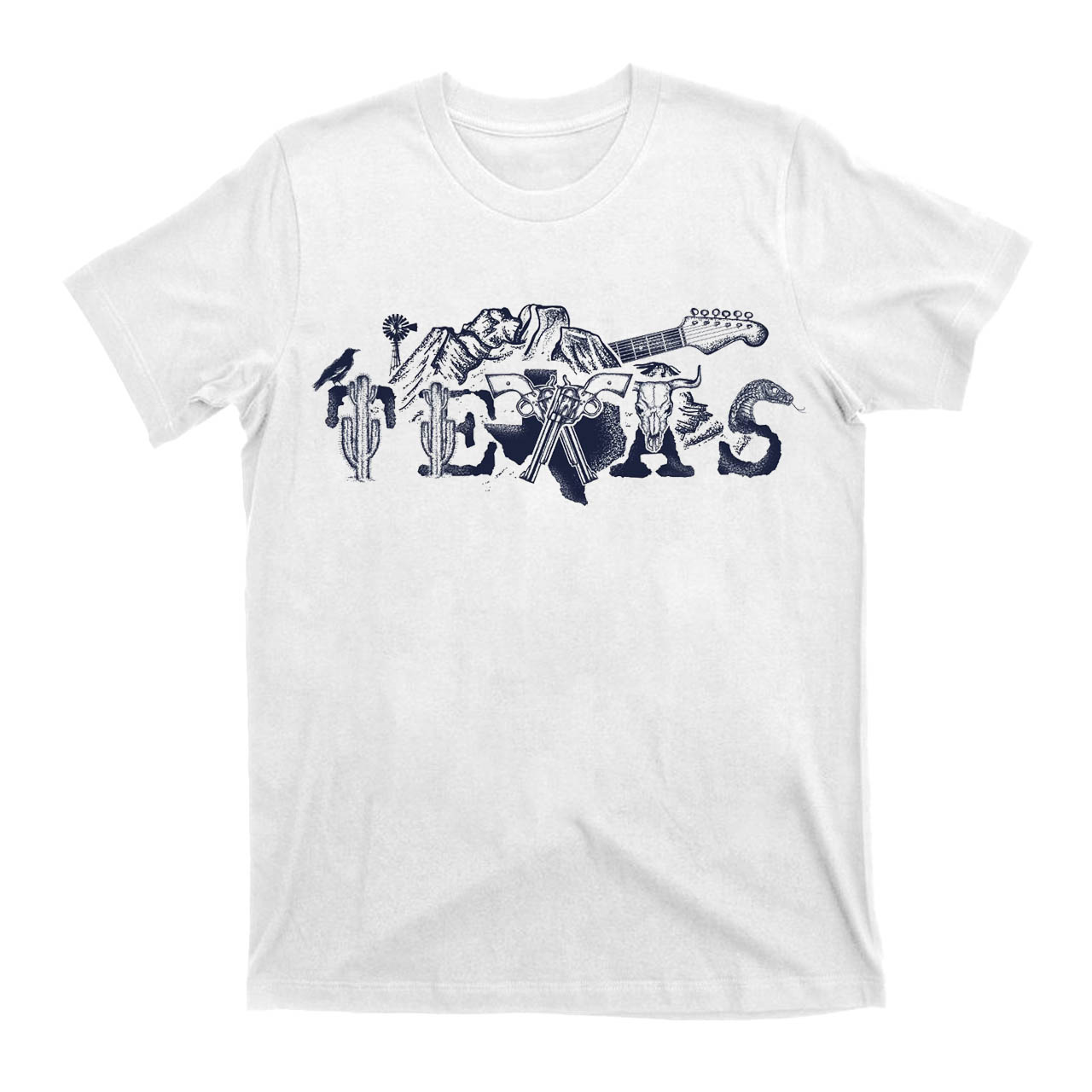 Texas City Desert Dream Country Music Skull Southern T-Shirts
