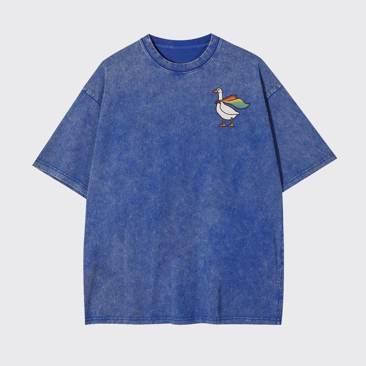Rainbow Goose Embroidered Garment-dye Tees