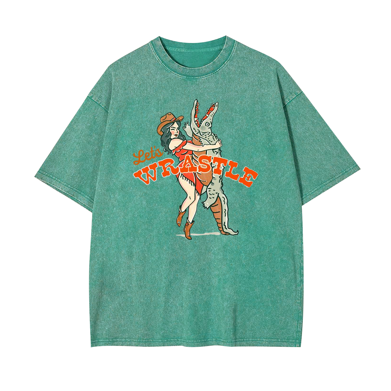 Let's Wrastle Cowgirl Power Garment-dye Tees