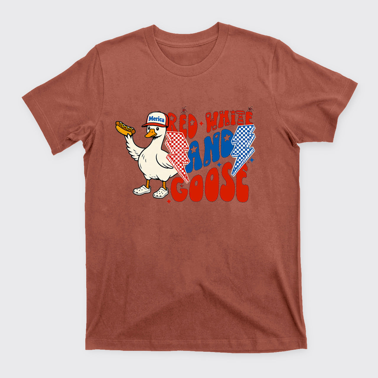 Patriotic Goose-Red White And Goose T-Shirts