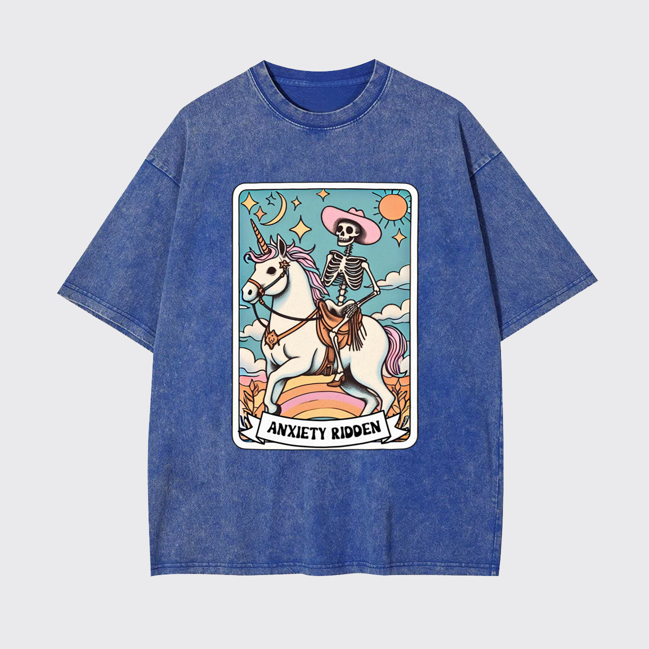 Mental Health-Anxiety Ridden Tarot Card Garment-dye Tees