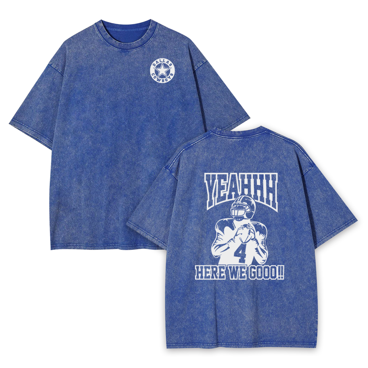 Dallas Cowboys Yeahhh Here We Good Garment-dye Tees