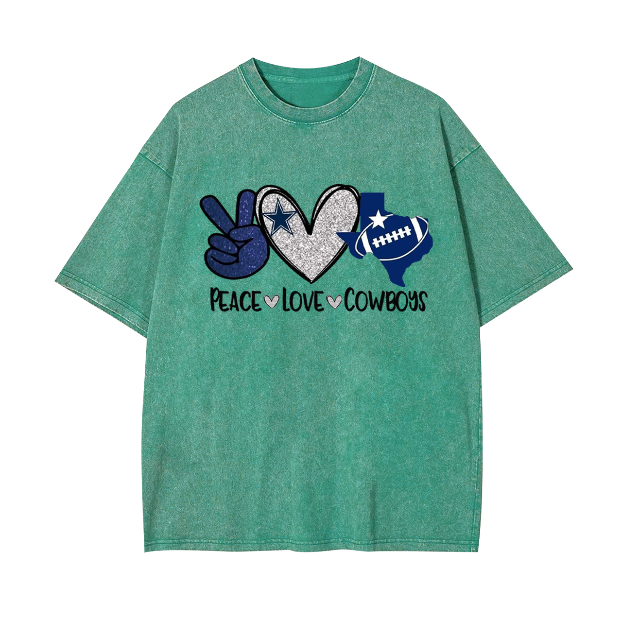 Peace Love Dallas Cowboys Garment-dye Tees