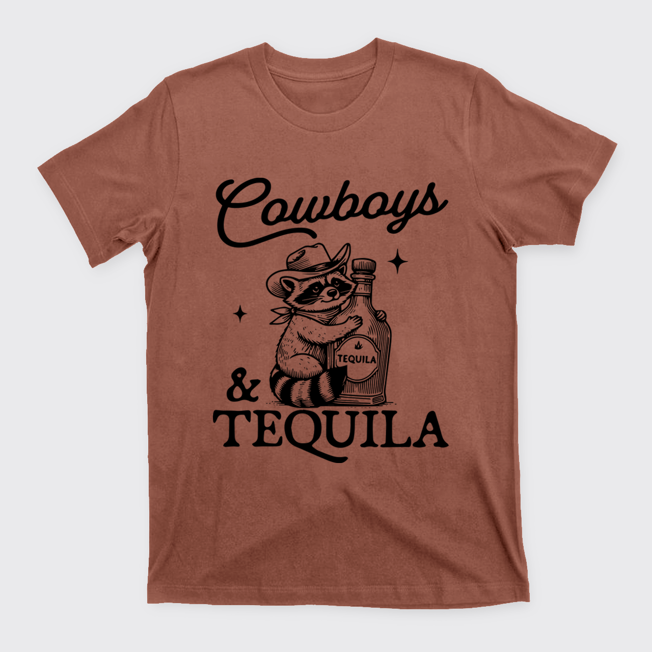 Funny Raccoon-Cowboys & Tequila T-Shirts