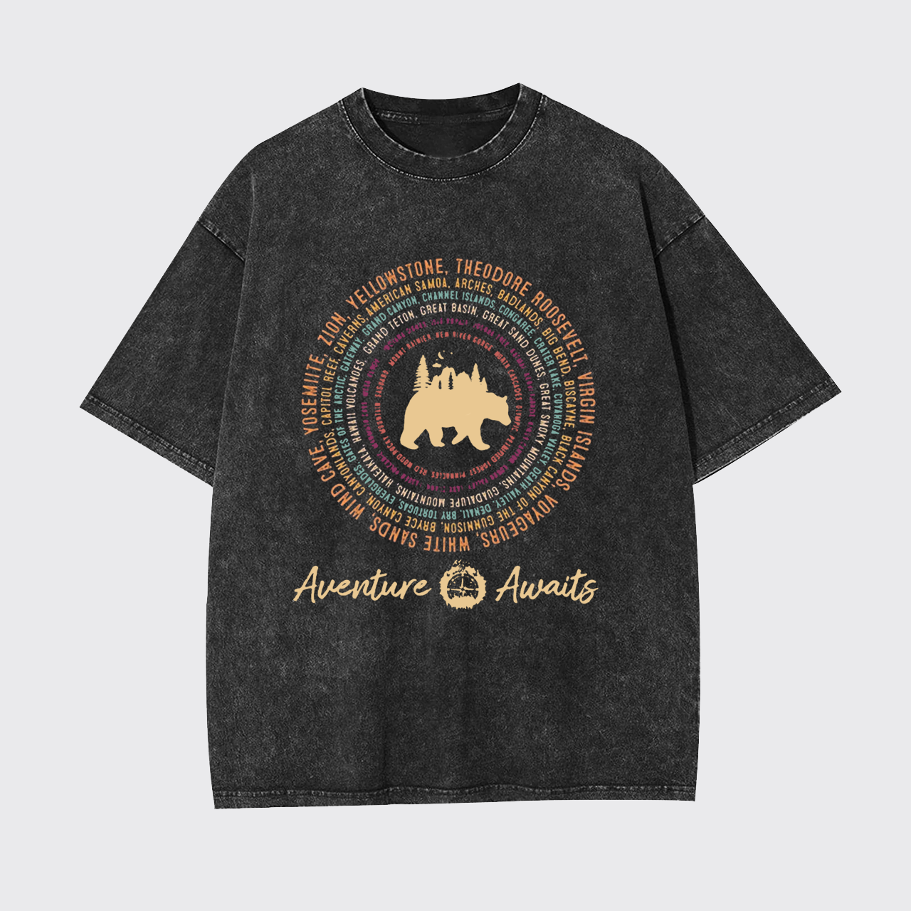Circular National Park Theme Garment-dye Tees
