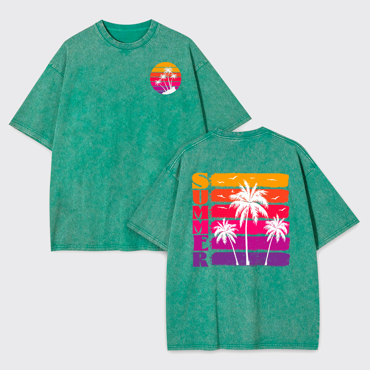 Palm Trees And Sunset Garment-dye Tees