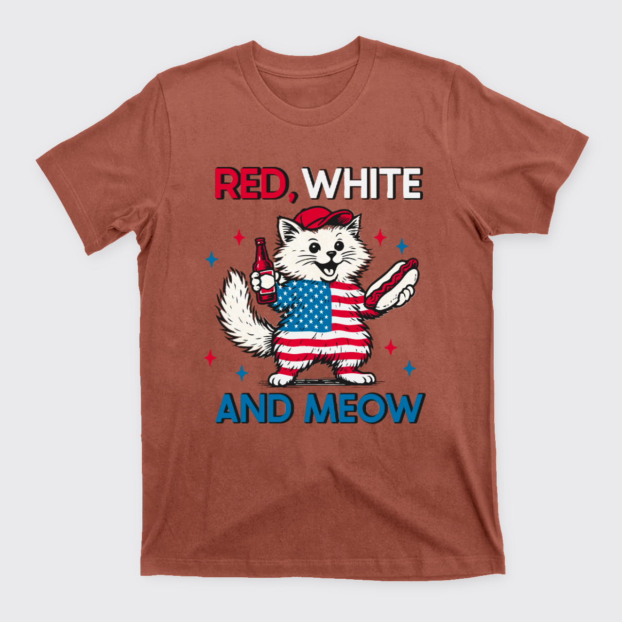 Funny Independence Day-Patriotic Cat T-Shirts