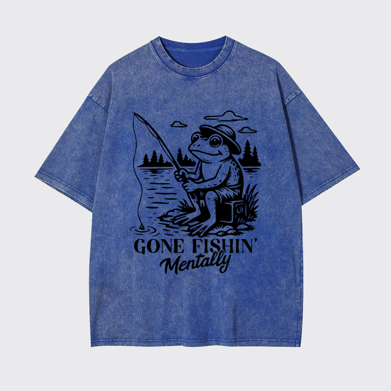 Funny Frog-Gone Fishin' Garment-dye Tees
