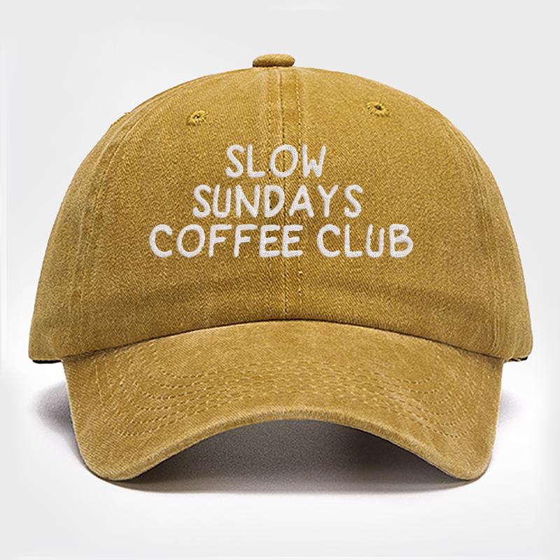 Slow Sundays Coffee Club Embroidered Baseball Cap