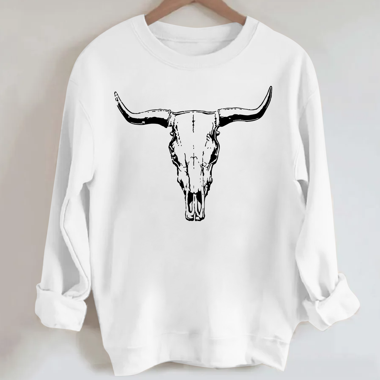 Boho Cow Skull Western Cowboy Sweatshirt