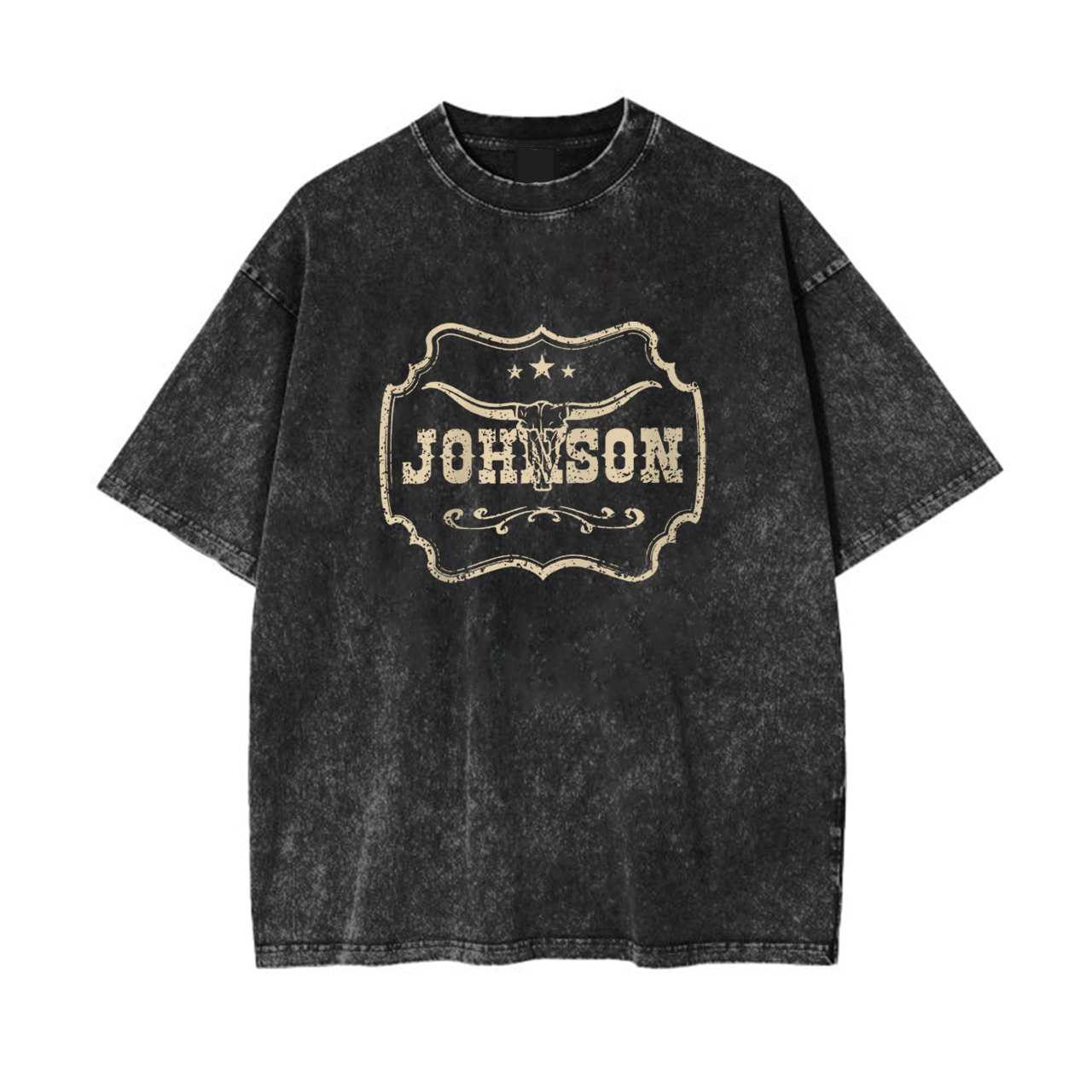 Johnson Longhorn Western Garment-dye Tees
