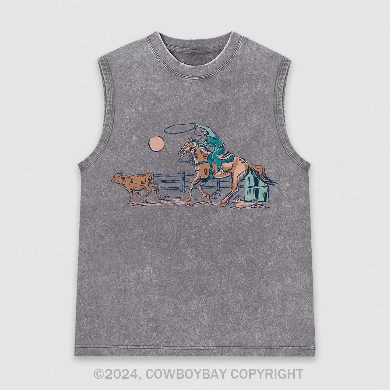 Western Cowboy Rodeo Washed Tanks