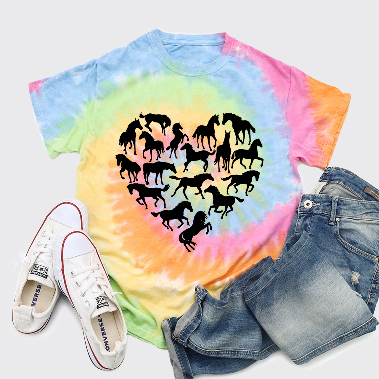 Horse Heart Tie Dye Shirts