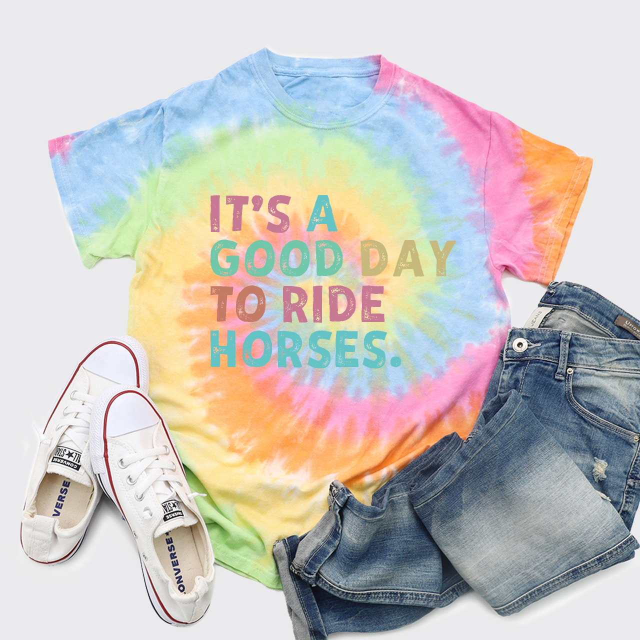 It's A Good To Ride Horses Tie Dye Shirts