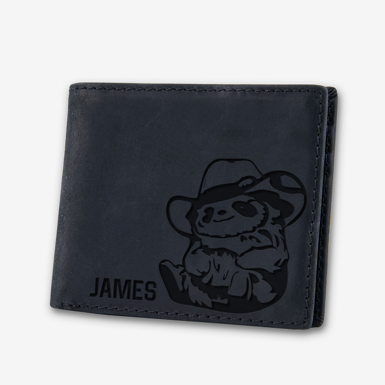 Personalized Vintage Leather Wallet_Otter