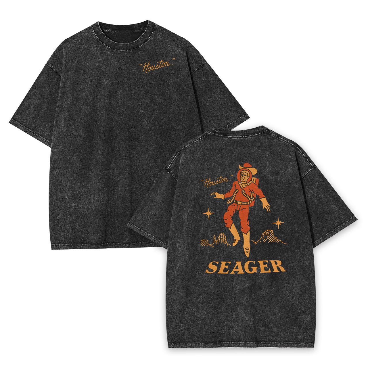 Seager Inc Men's Navy Space Cowboy Garment-dye Tees