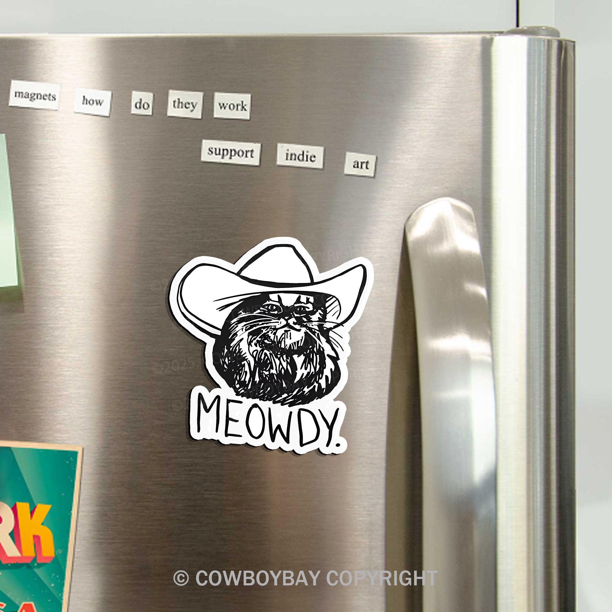 Meowdy Texas Cat Fridge Magnet