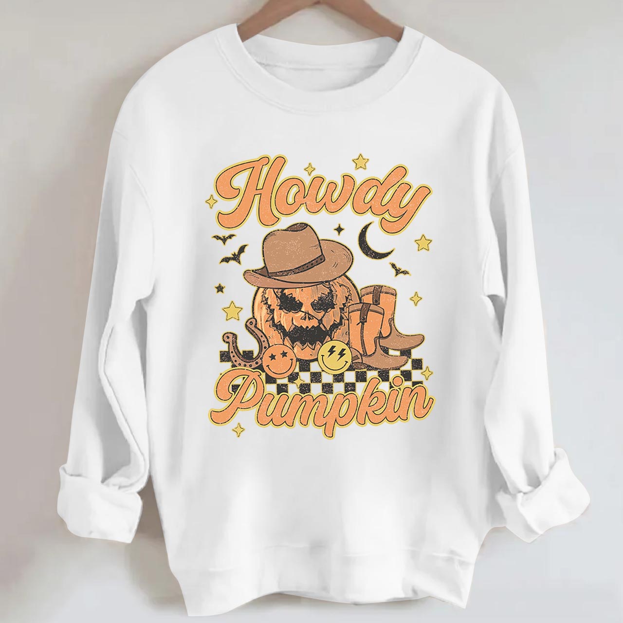 Howdy Pumpkin Boots Halloween Sweatshirt